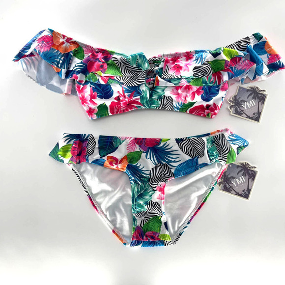 YMI Other - NWT YMI Swimwear Tropical Bandeau Bikini